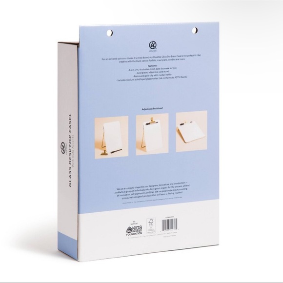 U Brands 8.5"x11.7" Adjustable Glass
Desktop Easel with Gold Accents and Marker - Picture 3 of 5